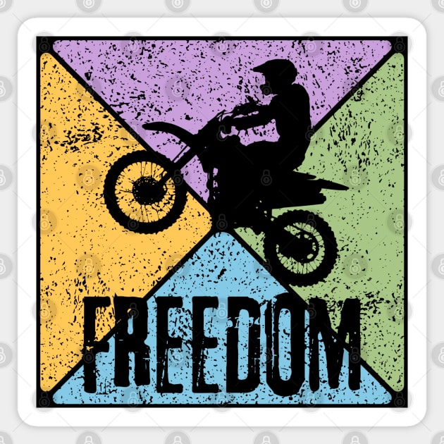 Freedom Motorcycle Rider – Vintage Biker Pop Art Sticker by TuncGK